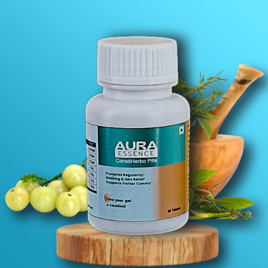 AuraEssence ConstiHerbo Pills – Ayurvedic Constipation Relief & Gut Cleanse Formula